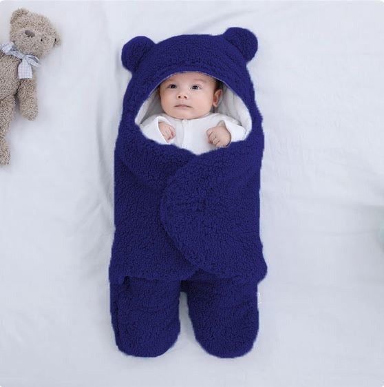 NEW BORN BABY WRAP BLANKET BLUE