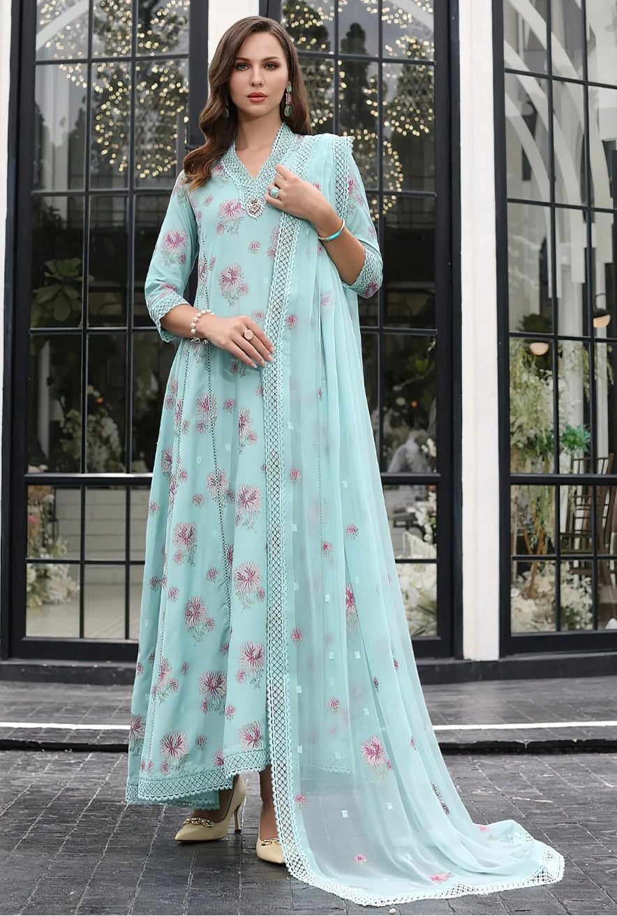 LAWN 3 PIECE UNSTICHED FULL HEAVY EMB SUIT FOR SUMMER 2025