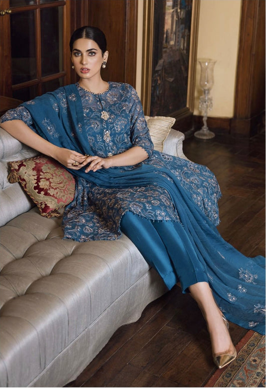 LAWN 3 PIECE UNSTICHED FULL HEAVY EMB SUIT FOR SUMMER 2025