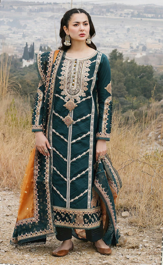 LAWN 3 PIECE UNSTICHED FULL HEAVY EMB SUIT FOR SUMMER 2025