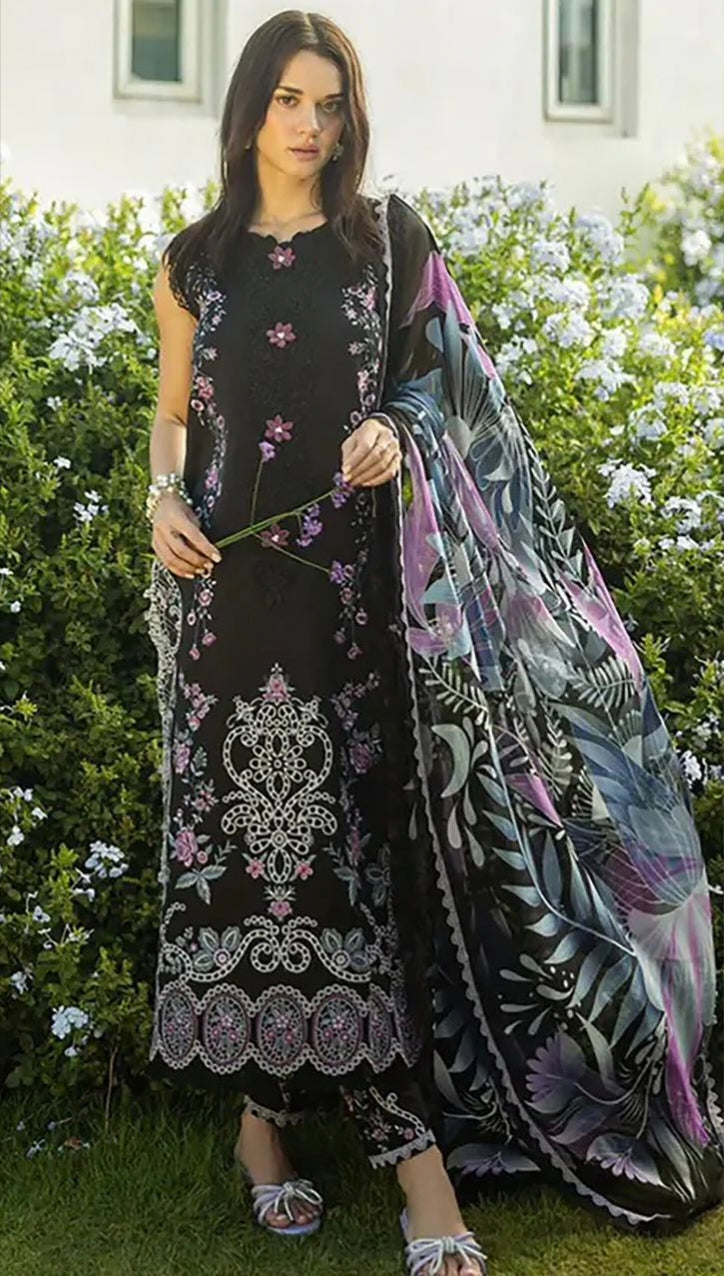 LAWN 3 PIECE UNSTICHED FULL HEAVY EMB SUIT FOR SUMMER 2025