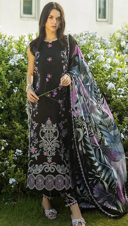 LAWN 3 PIECE UNSTICHED FULL HEAVY EMB SUIT FOR SUMMER 2025