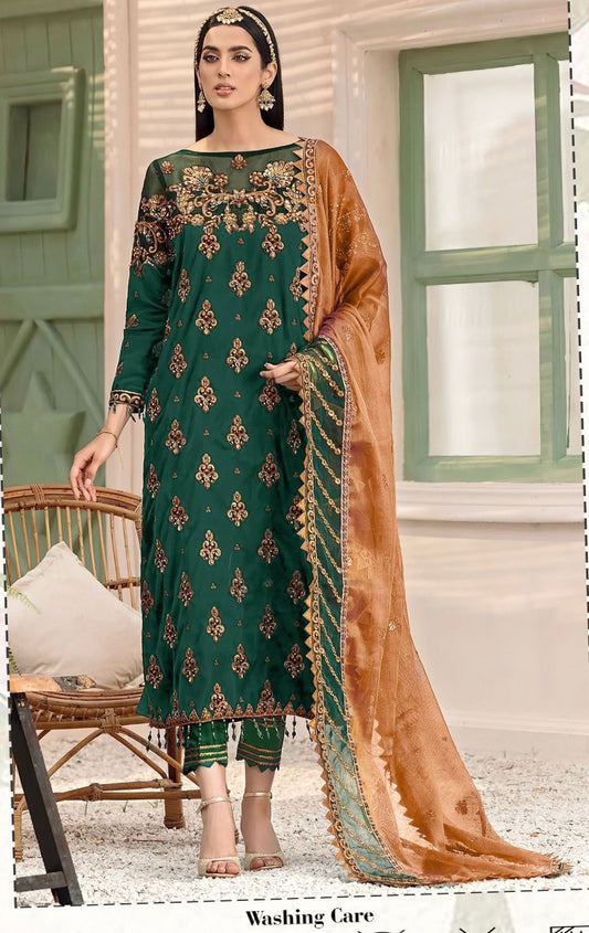 LAWN 3 PIECE UNSTICHED FULL HEAVY EMB SUIT FOR SUMMER 2025