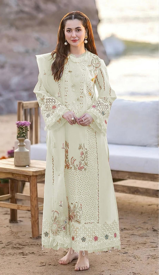 LAWN 3 PIECE UNSTICHED FULL HEAVY EMB SUIT FOR SUMMER 2025