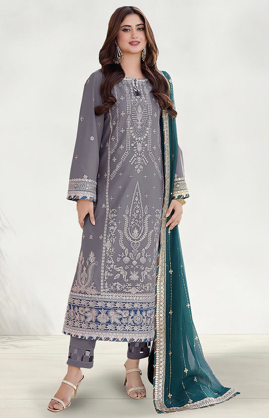 LAWN 3 PIECE UNSTICHED FULL HEAVY EMB SUIT FOR SUMMER 2025