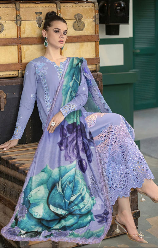 LAWN 3 PIECE UNSTICHED FULL HEAVY EMB SUIT FOR SUMMER 2025