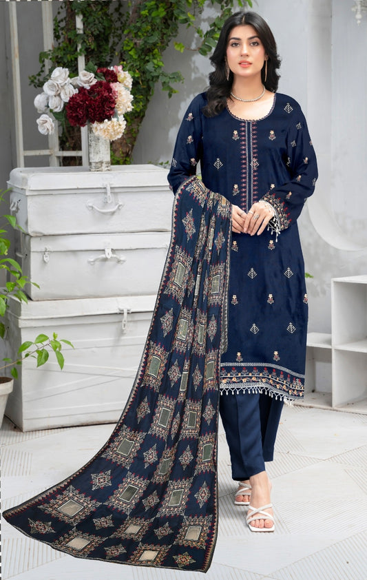 MUSHQ | DHANAK 3 PIECE FULL HEAVY EMB SUIT WITH HEAVY EMB SHAWL FOR WINTER 2025-26