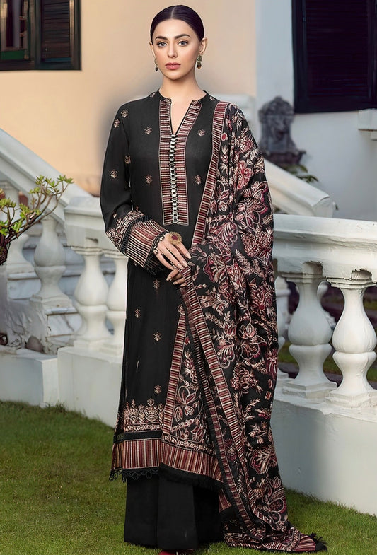 BREEZE | DHANAK 3 PIECE FULL HEAVY EMB SUIT WITH HEAVY EMB SHAWL FOR WINTER 2025-26