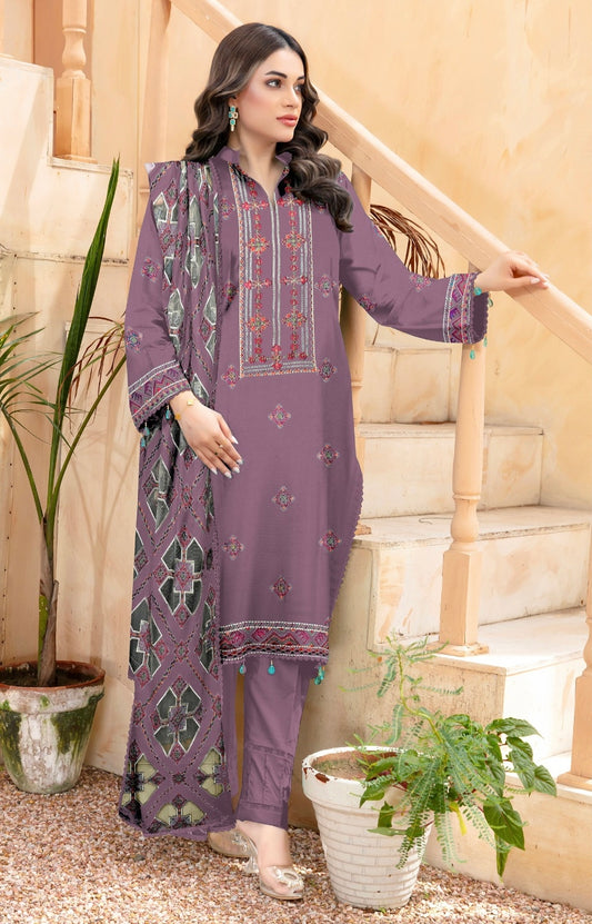 MUSHQ | DHANAK 3 PIECE FULL HEAVY EMB SUIT WITH HEAVY EMB SHAWL FOR WINTER 2025-26
