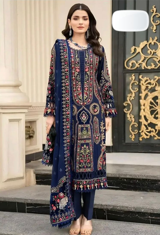 BAREEZE| DHANAK 3 PIECE FULL HEAVY EMB SUIT WITH HEAVY EMB SHAWL FOR WINTER 2025-26