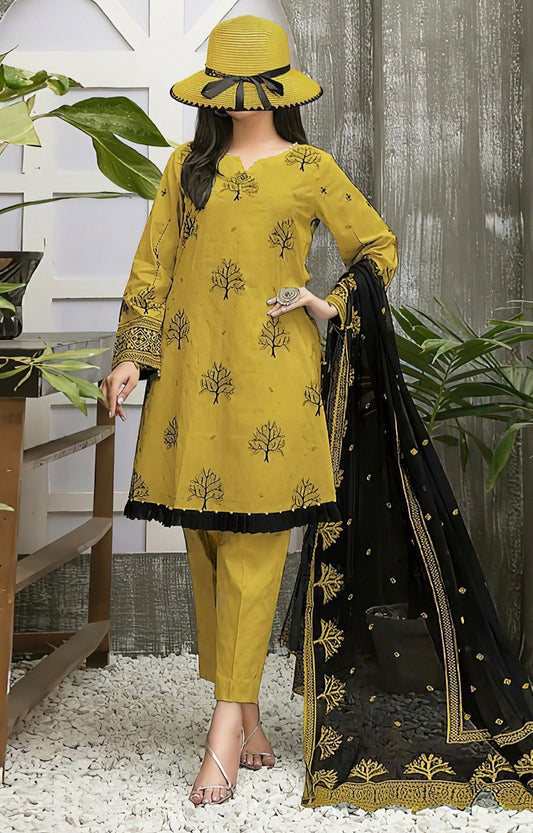 LAWN 3 PIECE UNSTICHED FULL HEAVY EMB SUIT FOR SUMMER 2025