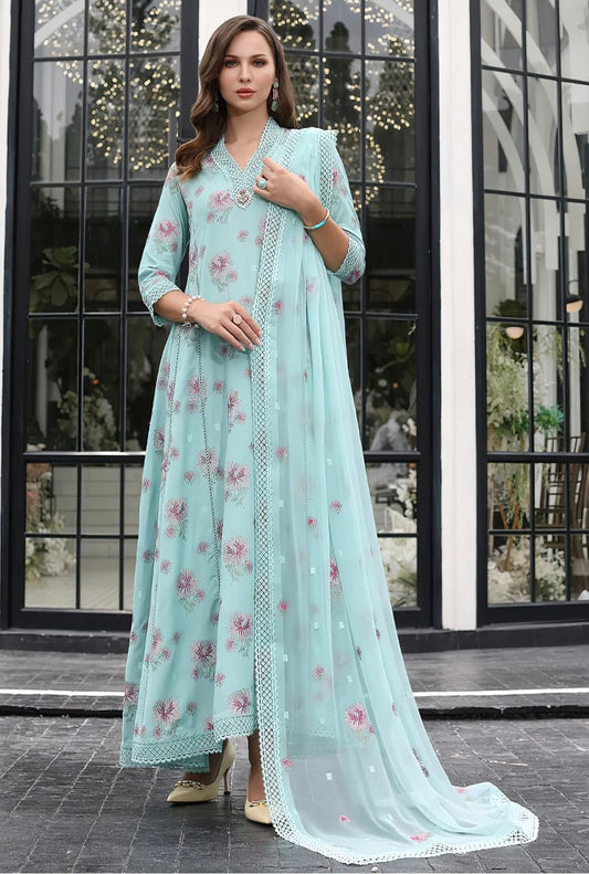 LAWN 3 PIECE UNSTICHED FULL HEAVY EMB SUIT FOR SUMMER 2025