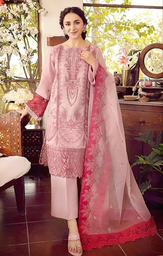 LAWN 3 PIECE UNSTICHED FULL HEAVY EMB SUIT FOR SUMMER 2025
