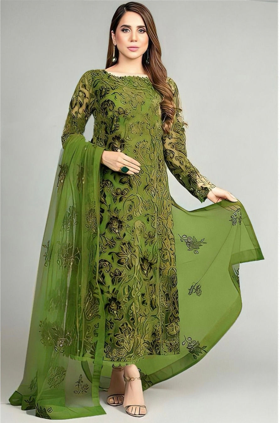 LAWN 3 PIECE UNSTICHED FULL HEAVY EMB SUIT FOR SUMMER 2025