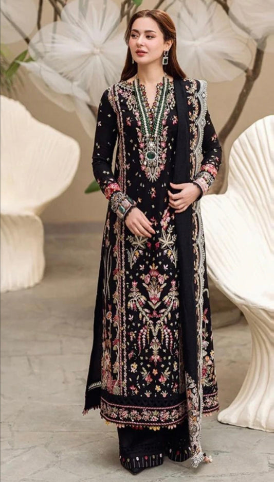 LAWN 3 PIECE UNSTICHED FULL HEAVY EMB SUIT FOR SUMMER 2025
