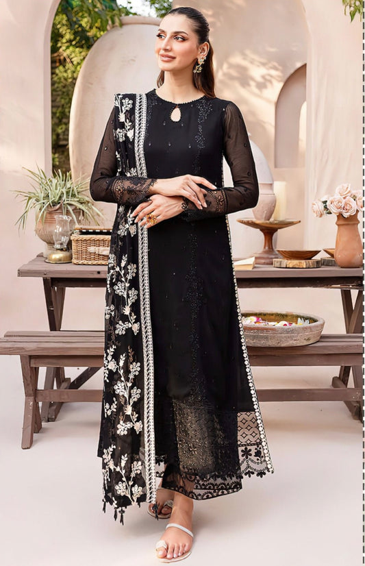LAWN 3 PIECE UNSTICHED FULL HEAVY EMB SUIT FOR SUMMER 2025