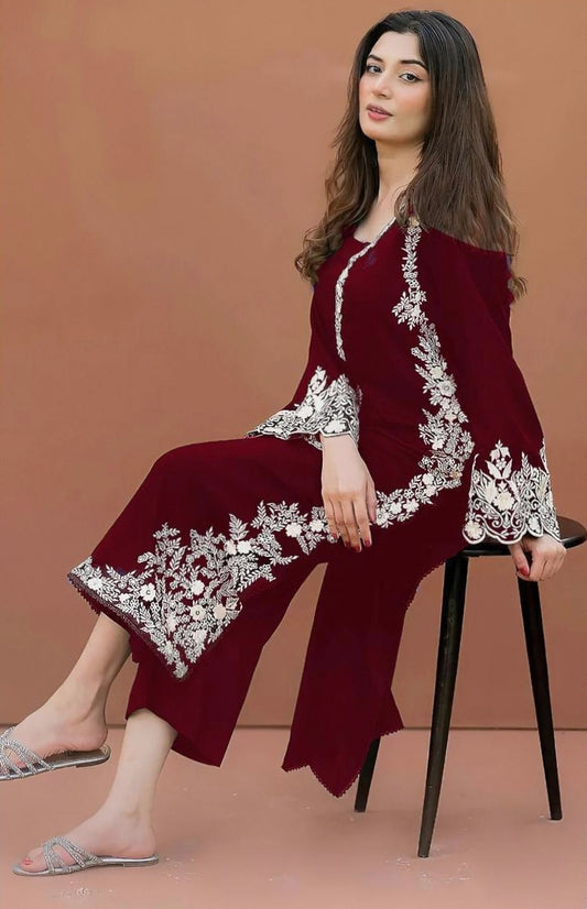 LAWN 2 PIECE UNSTICHED FULL HEAVY EMB SUIT FOR SUMMER 2025