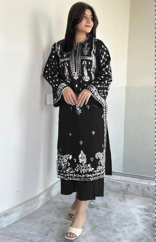 LAWN 2 PIECE UNSTICHED FULL HEAVY EMB SUIT FOR SUMMER 2025