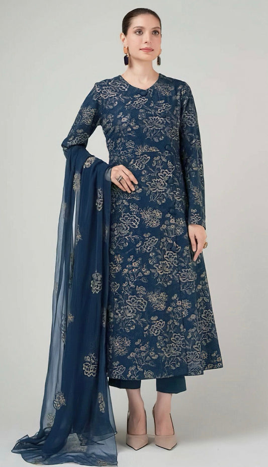 LAWN 3 PIECE UNSTICHED FULL HEAVY EMB SUIT FOR SUMMER 2025
