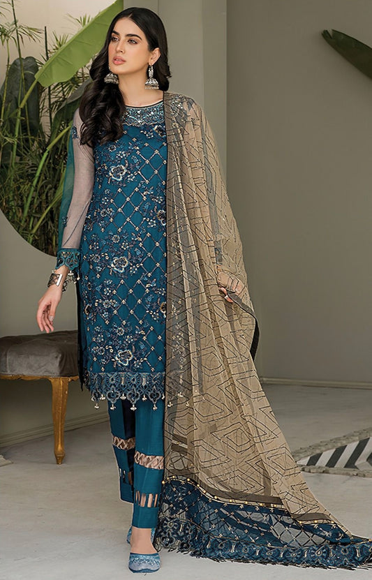 LAWN 3 PIECE UNSTICHED FULL HEAVY EMB SUIT FOR SUMMER 2025