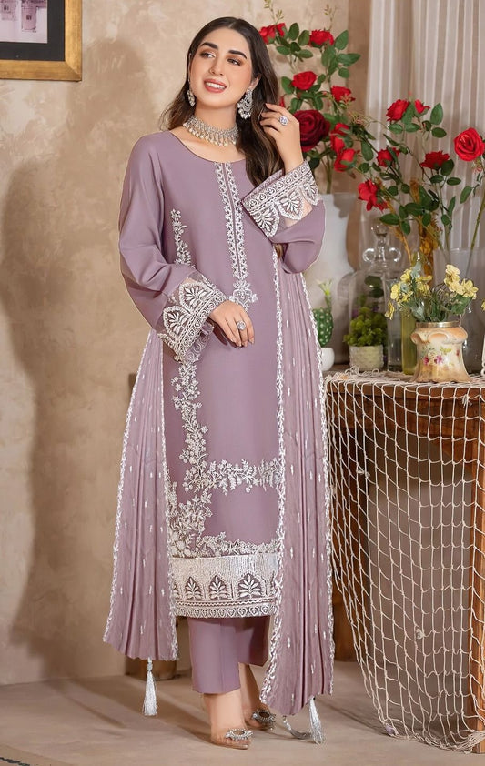 LAWN 3 PIECE UNSTICHED FULL HEAVY EMB SUIT FOR SUMMER 2025