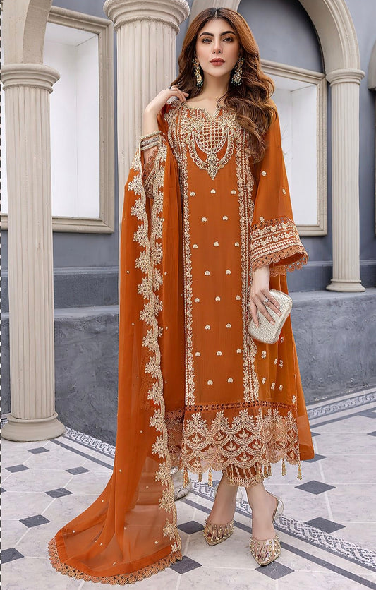 MARIUM N MARIA| LAWN 3 PIECE UNSTICHED FULL HEAVY EMB SUIT WITH READY TO WEAR CUTTWORK DUBATTA FOR SUMMER 2026