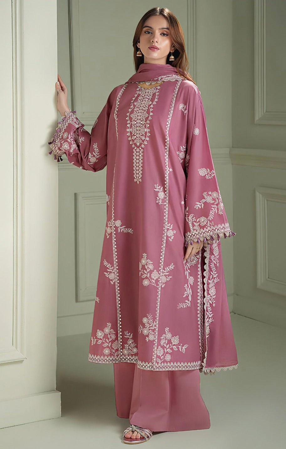 CROSS STITCH | LAWN 3 PIECE UNSTICHED FULL HEAVY EMB SUIT WITH READY TO WEAR CUTTWORK DUBATTA FOR SUMMER 2026